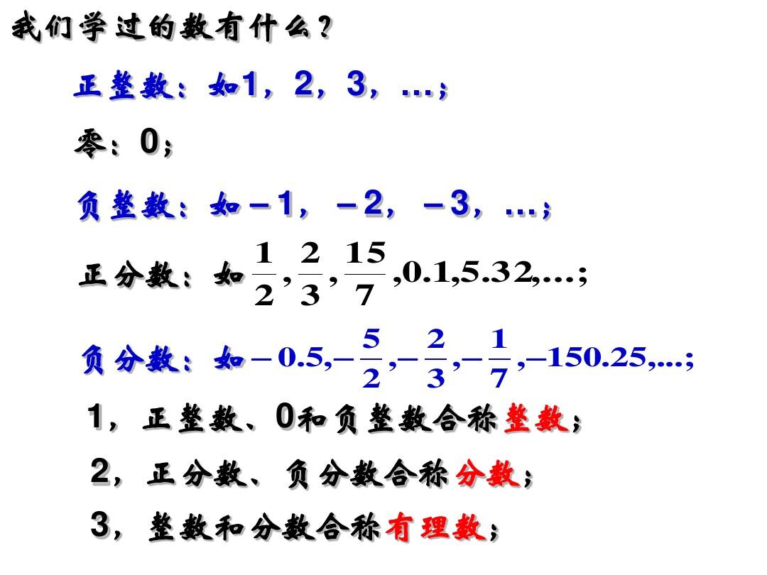 华东师大版七年级数学上2.1.2有理数