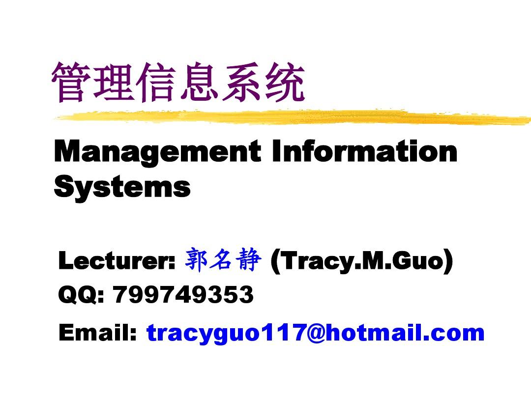 管理信息系统2010版-第三章