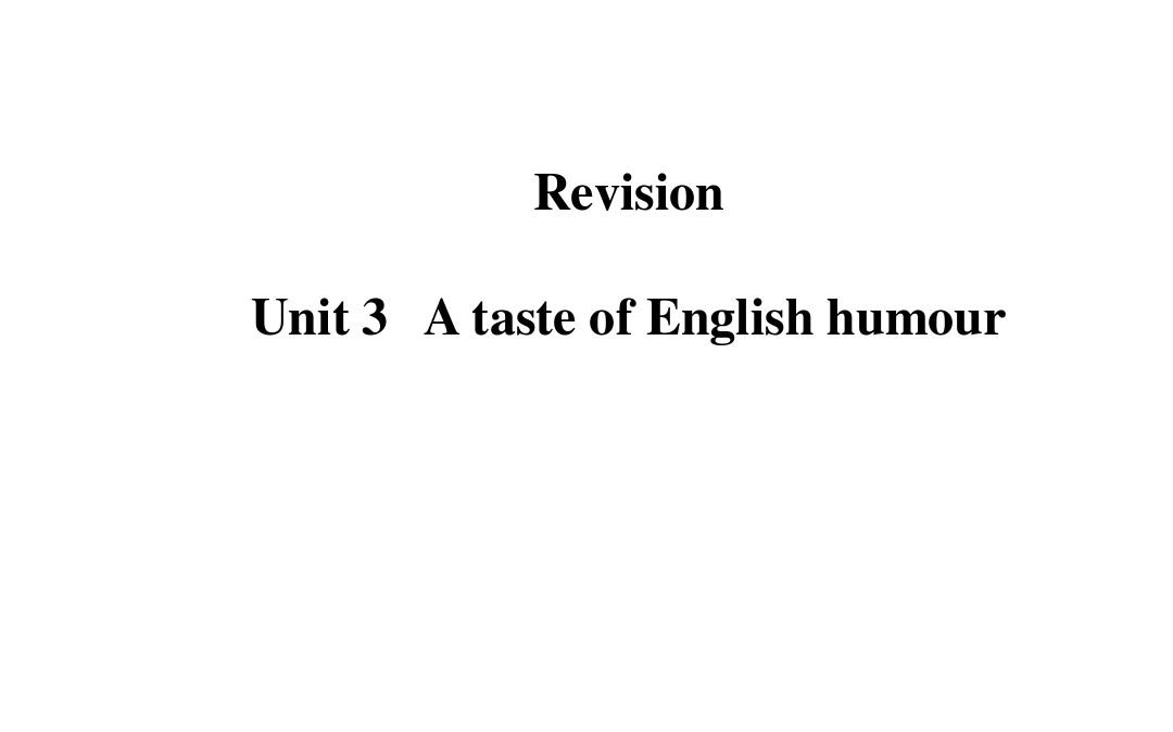 Unit3 A taste of English humour 复习精讲