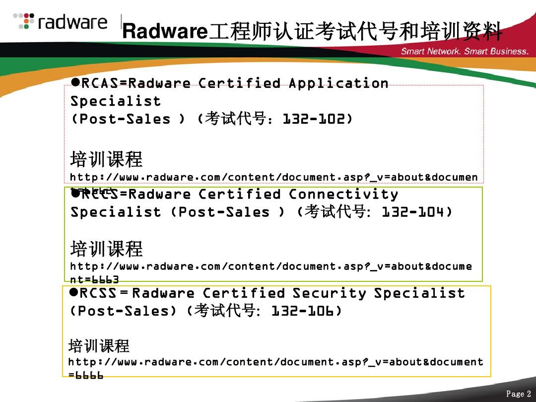 Radware工程师认证考试介绍