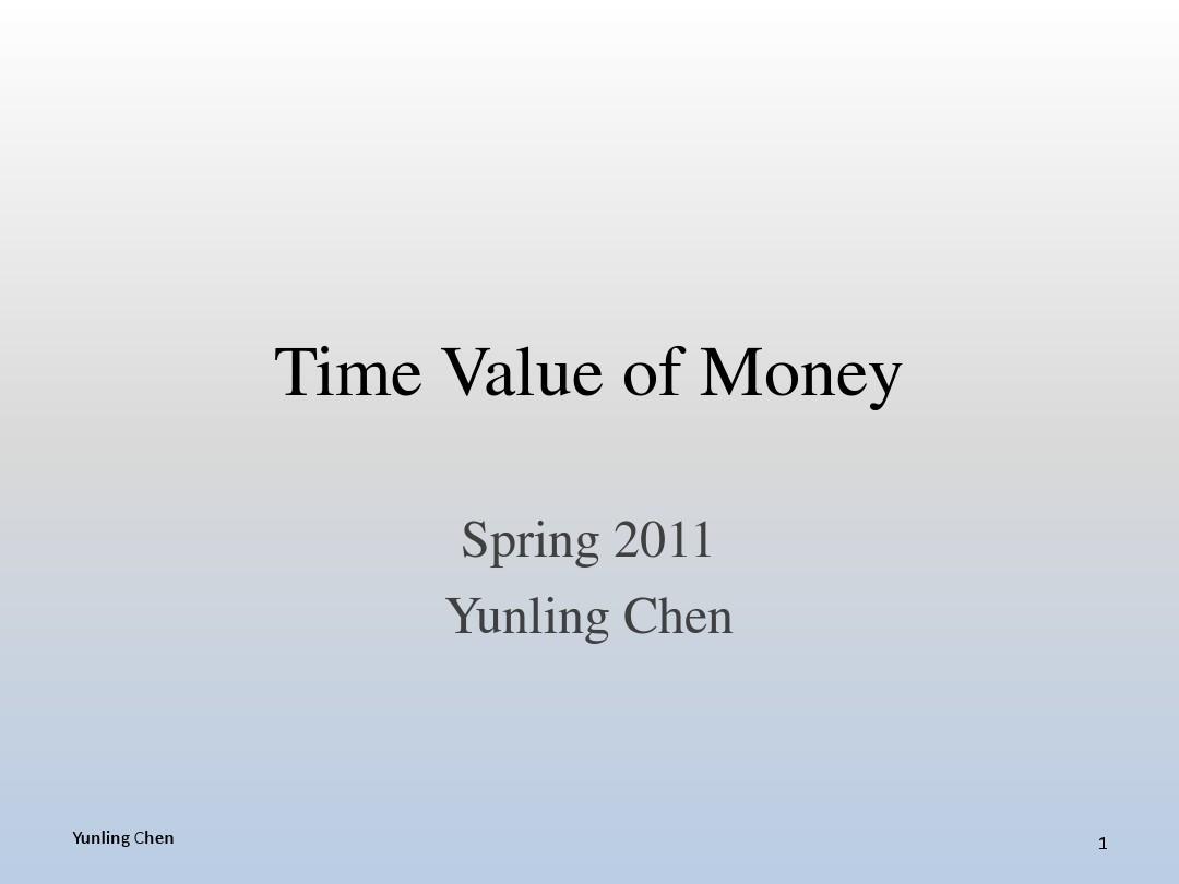 经济学课件 Time Value of Money