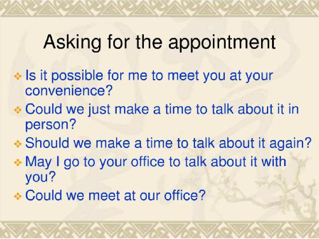 Appointment and Visit