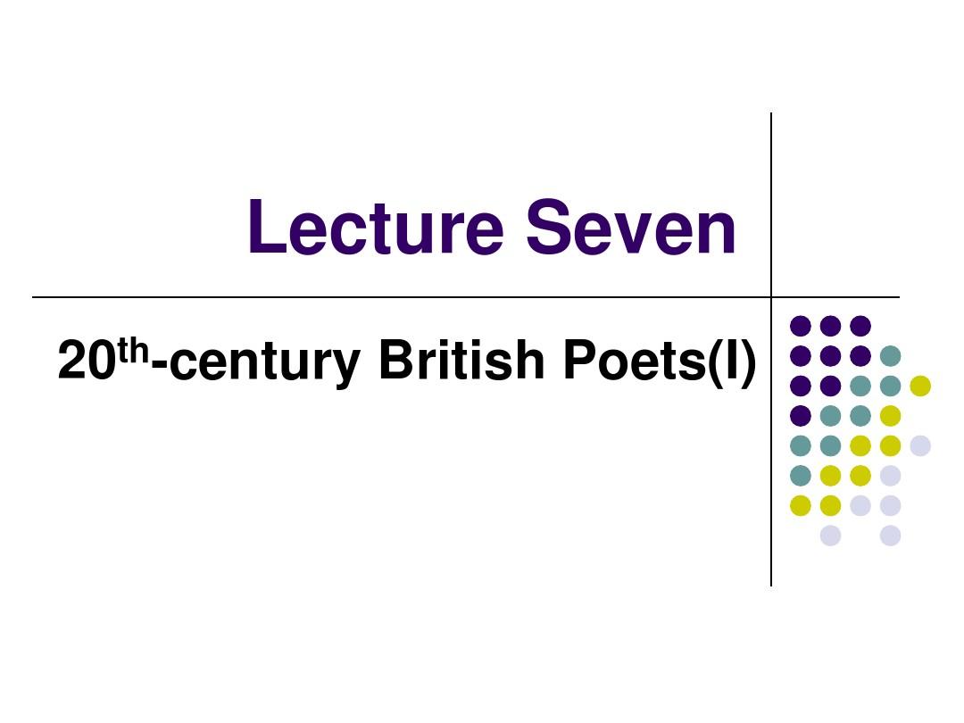 (12[1][1].1)20th-century British__ Poets(I)Eliot