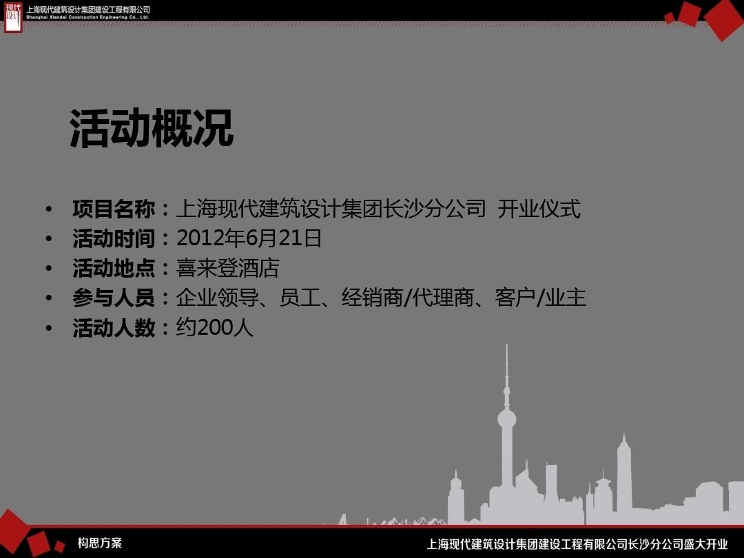 奇志传媒_上海现代建筑设计集团(长沙分公司)开业方案