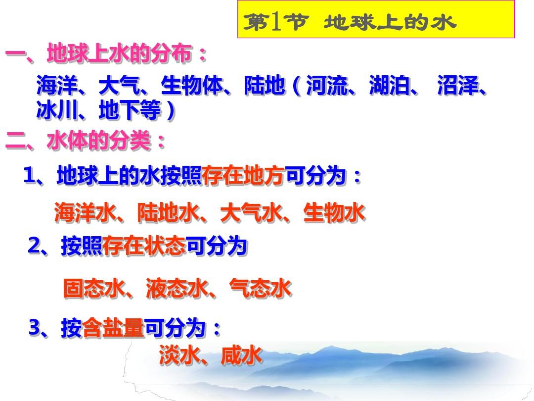 ★2013-2014浙教八上第1章水和水的溶液复习13.09.28