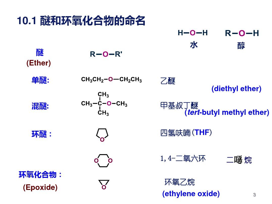 有机化学第十章醚和环氧化合物