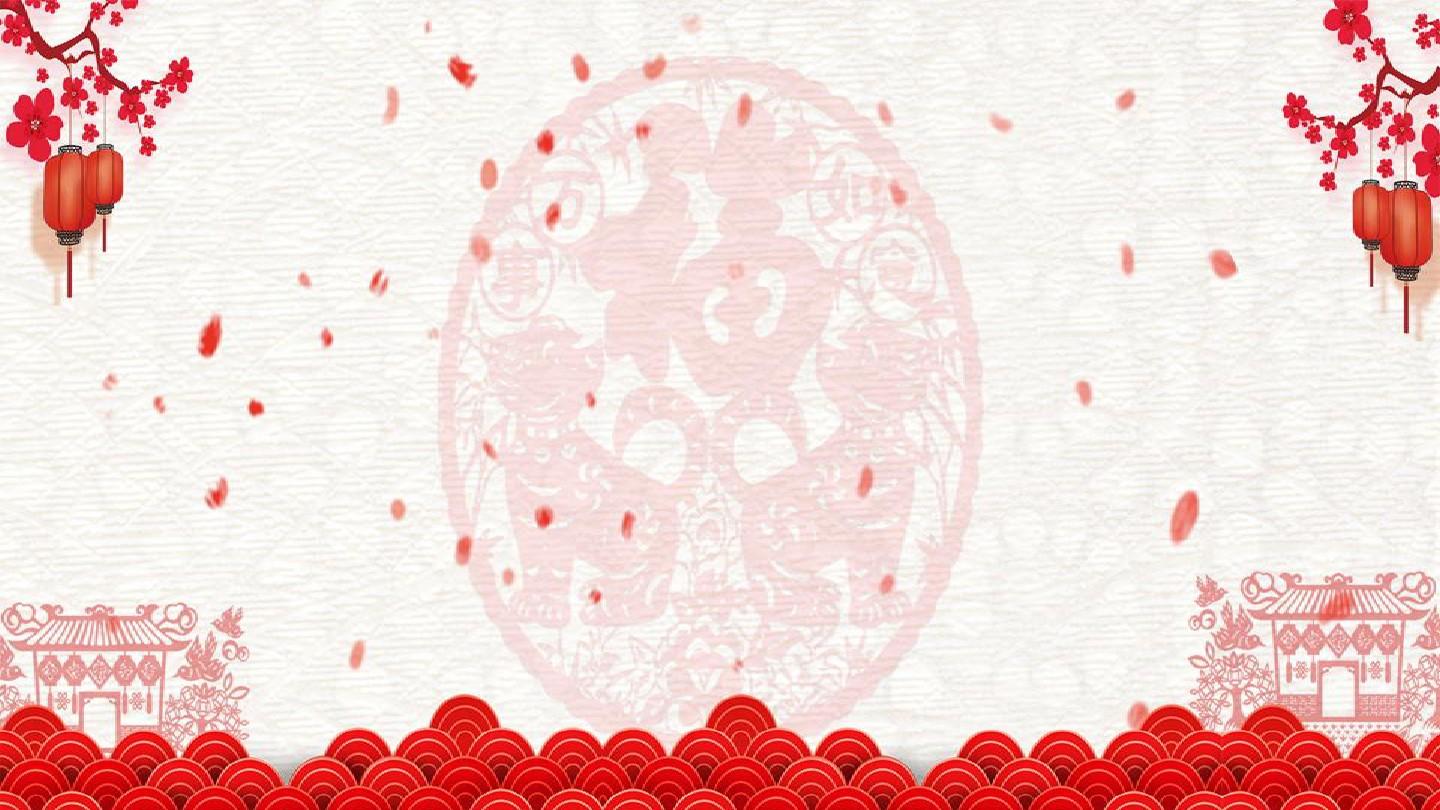 红色剪纸风小年新年节日介绍PPT模板