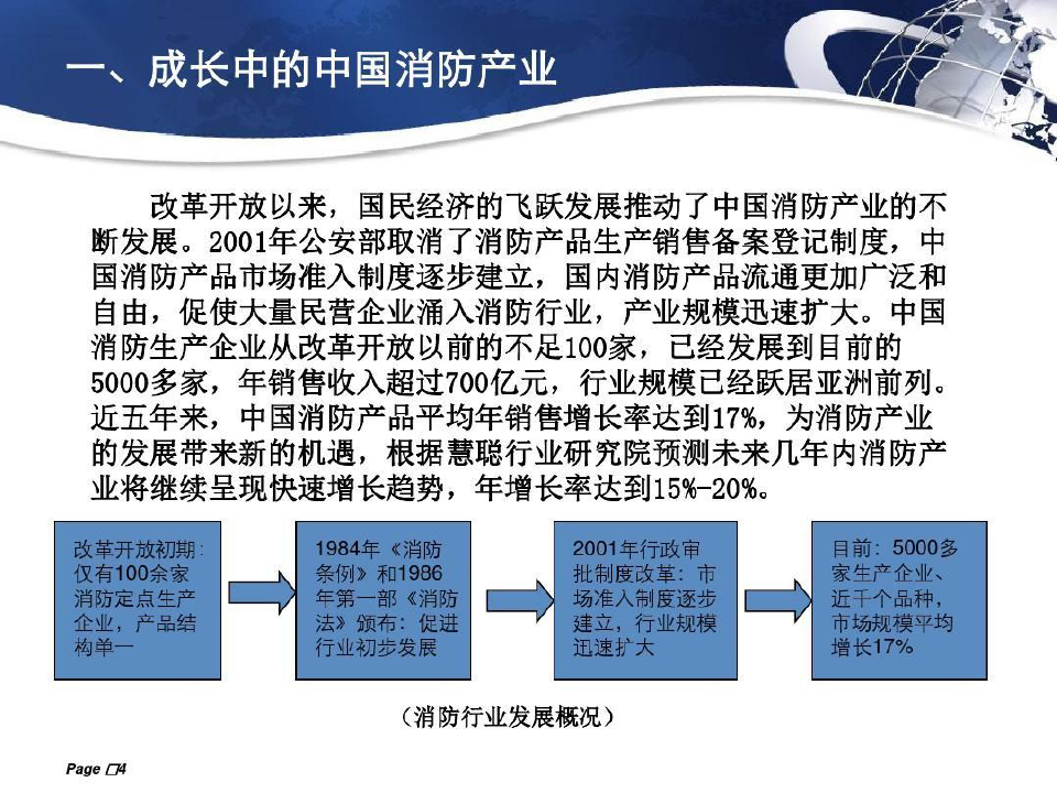 中国消防产业情况分析21页PPT