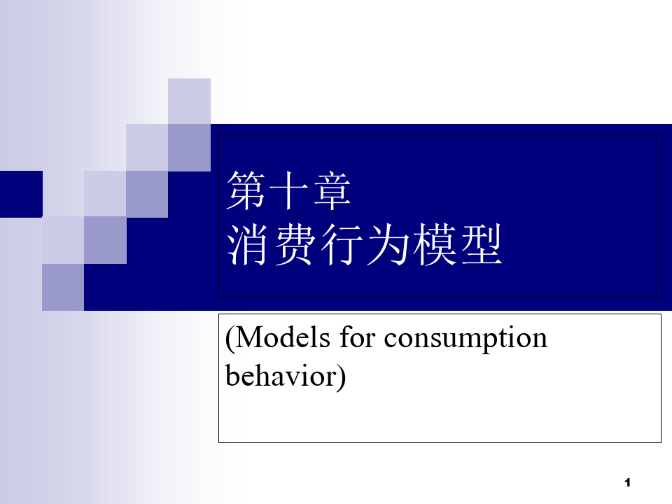 高级计量经济学消费行为模型PPT课件