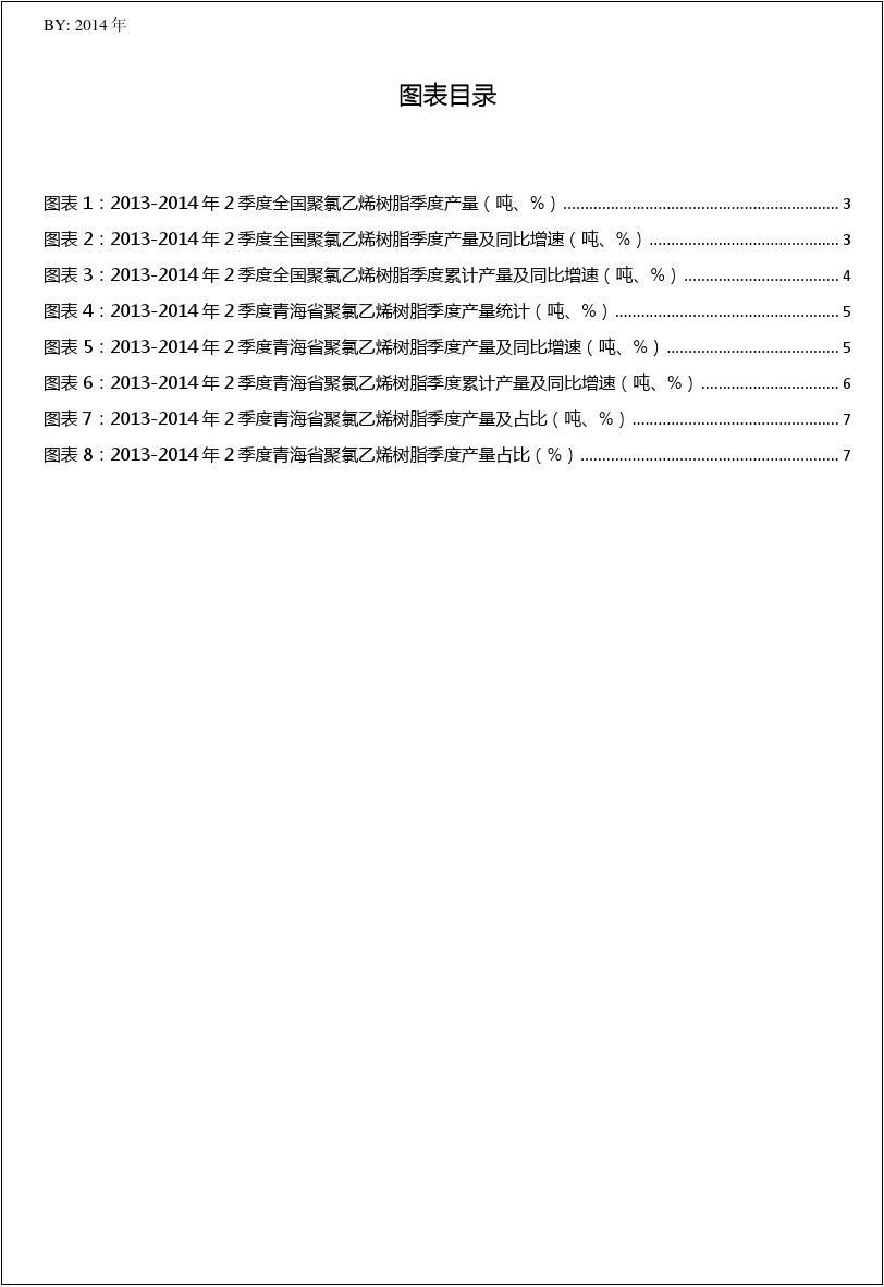 2013-2014年2季度青海省及全国聚氯乙烯树脂季度产量数据统计报告