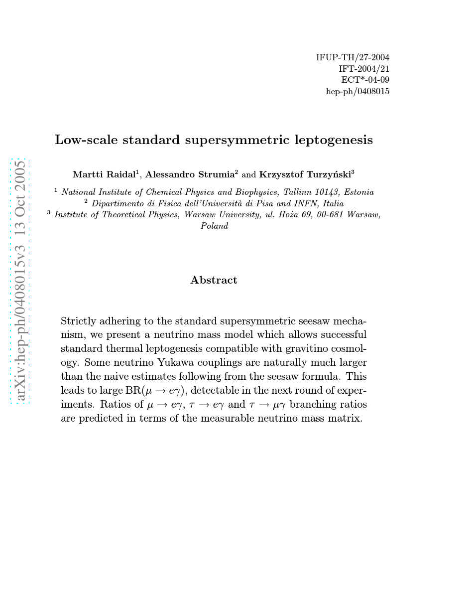 Low-scale standard supersymmetric leptogenesis