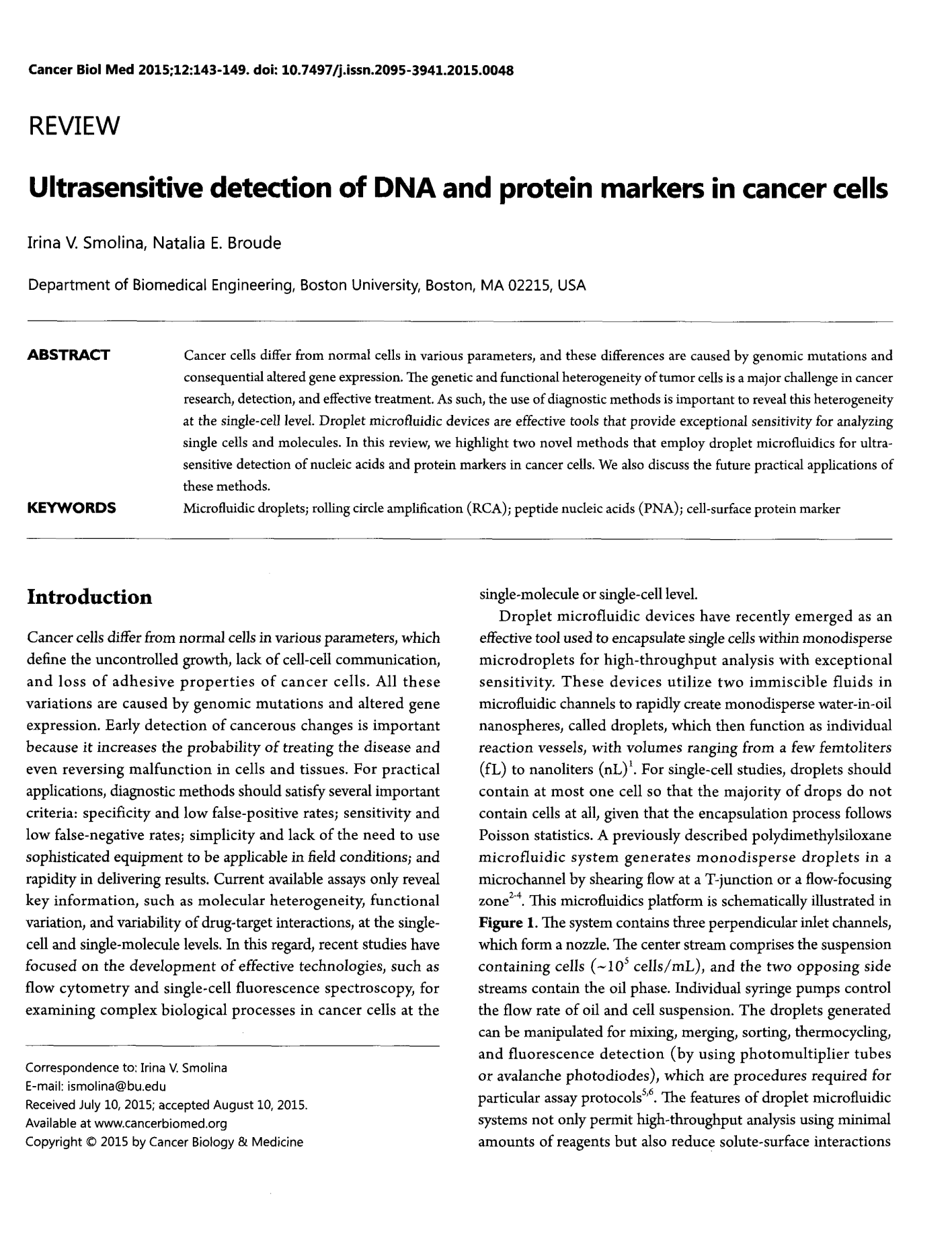 Ultrasensitive detection of DNA and protein markers in cancer cells