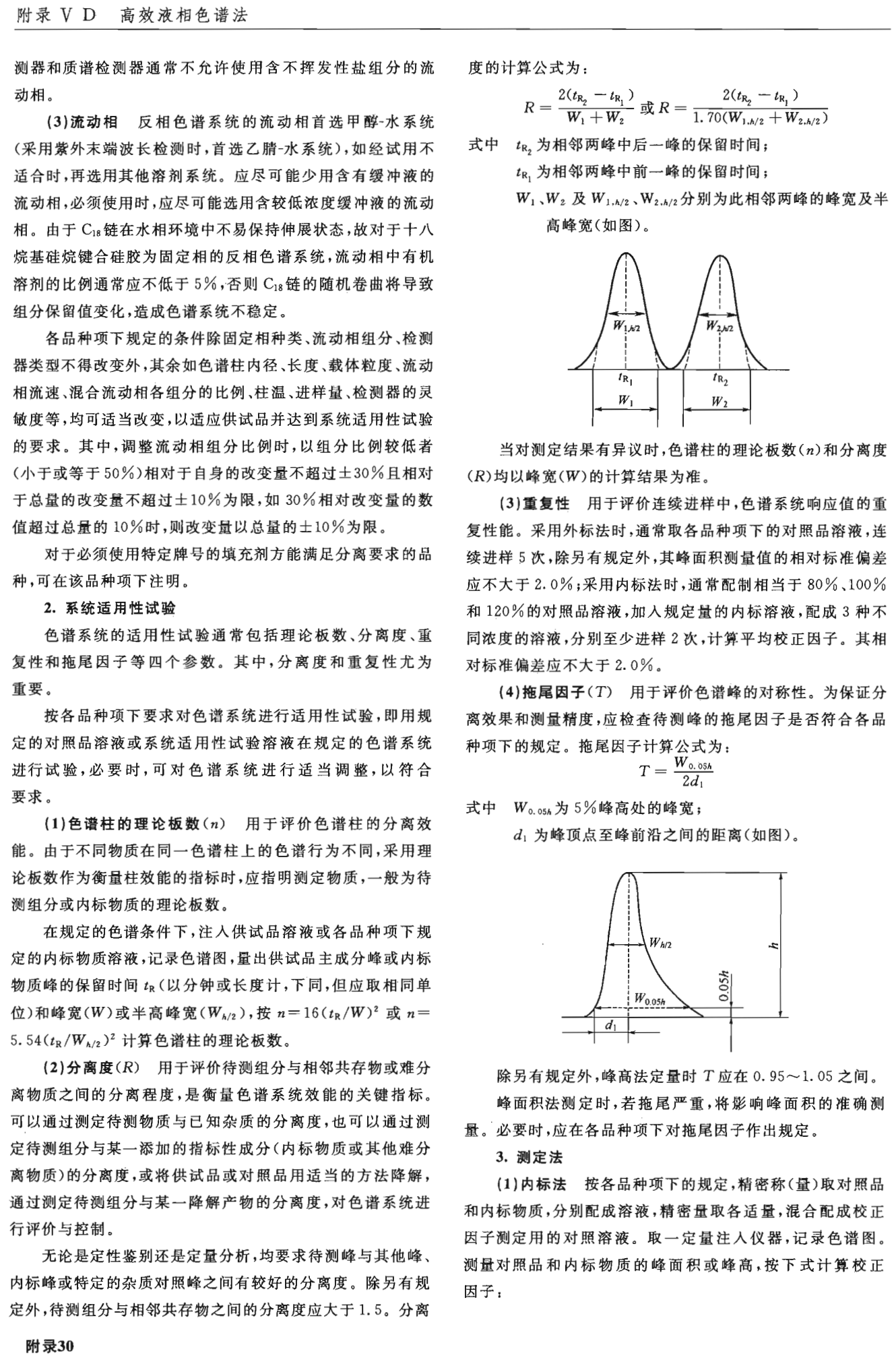 中国药典附录-高效液相色谱