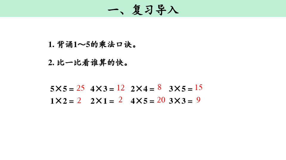 《6的乘法口诀》表内乘法课件PPT
