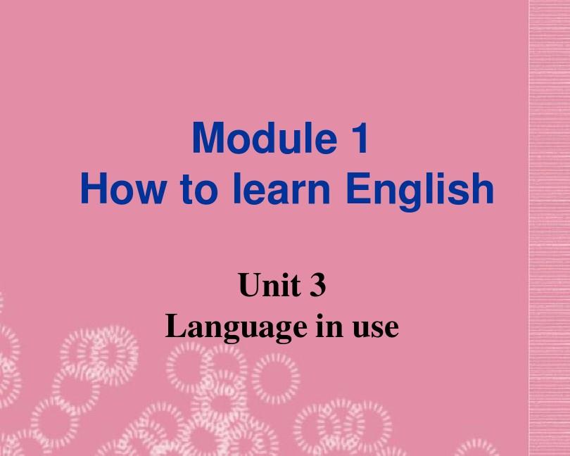 Module 1 How to learn English Unit 3 Language in use 同步课件 (外研版八年级上)
