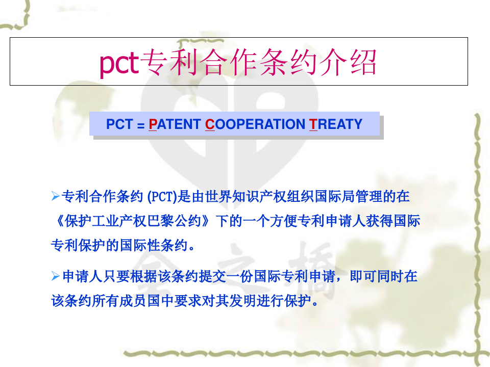 pct专利合作条约介绍 ppt课件