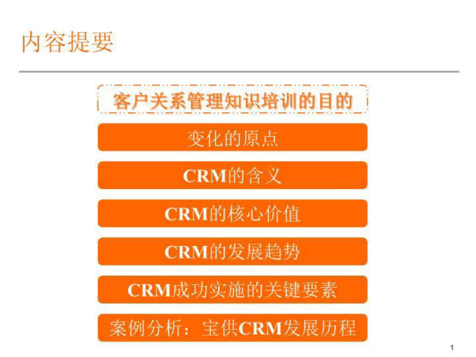 CRM客户关系管理知识培训的目的
