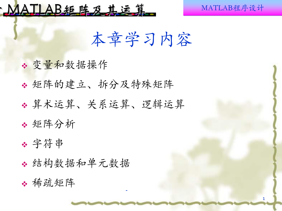MATLAB矩阵及运算南京信息工程大学MATLABPPT课件