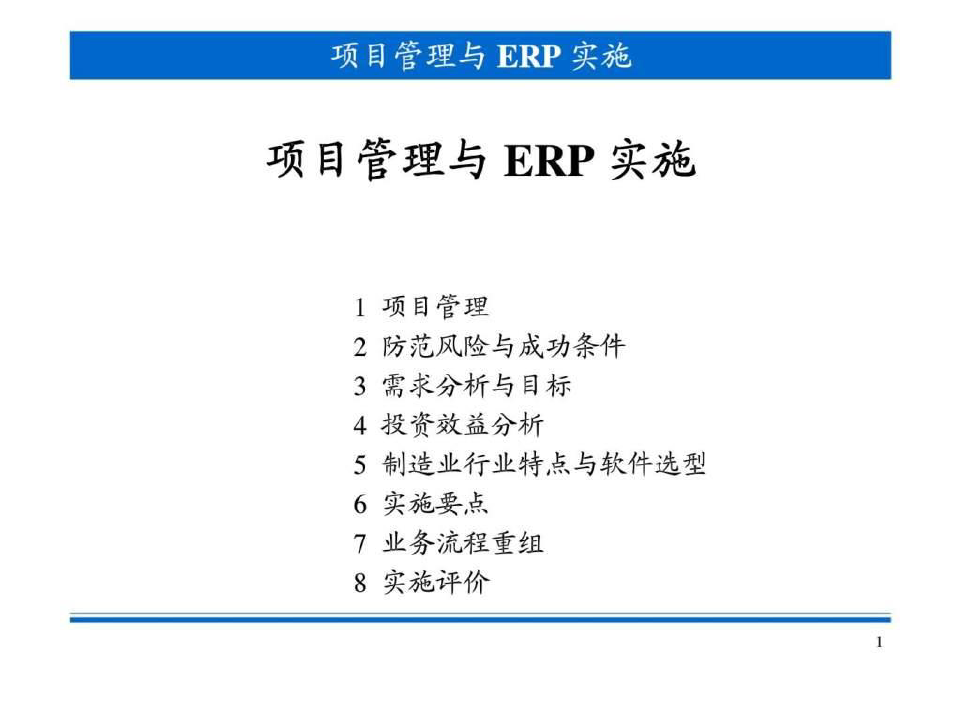项目管理与ERP实施