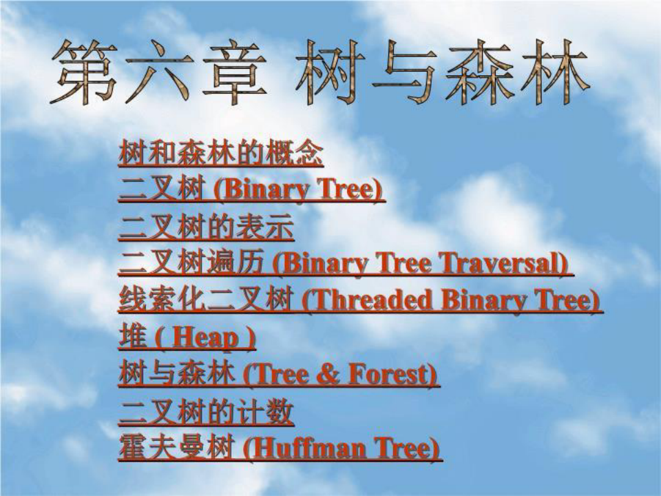 树和森林的概念二叉 (Binary Tree)二叉树的表示二叉树