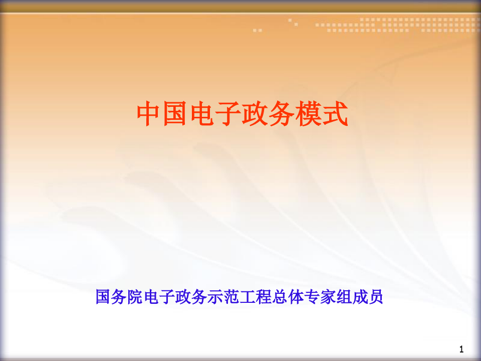 中国电子政务模式介绍PPT课件