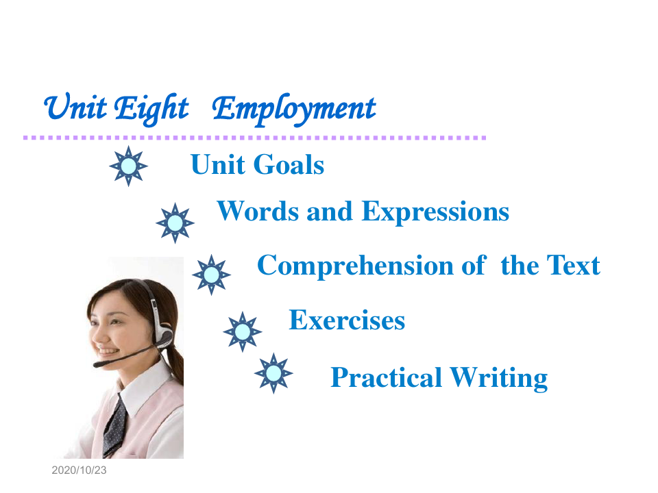 Unit Eight Employment文秘英语课件