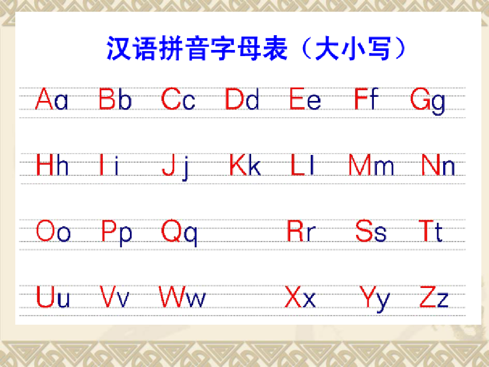 练习一汉语拼音字母表精品PPT课件