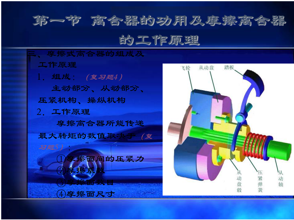 汽车构造离合器(1)