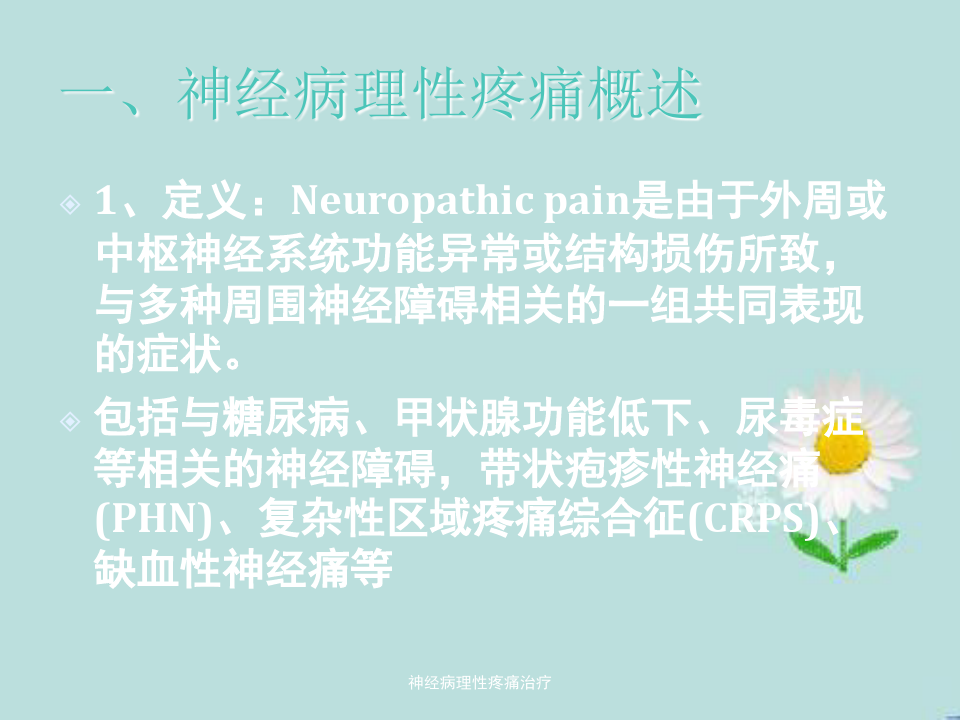 神经病理性疼痛治疗