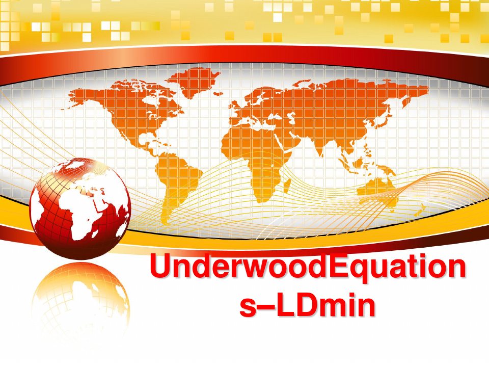 最新UnderwoodEquations–LDmin