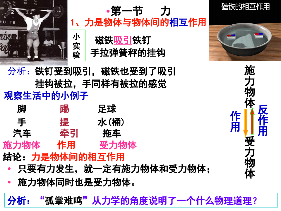 四川省乐山外国语学校教科版高中物理必修一课件：21力(共78张PPT)