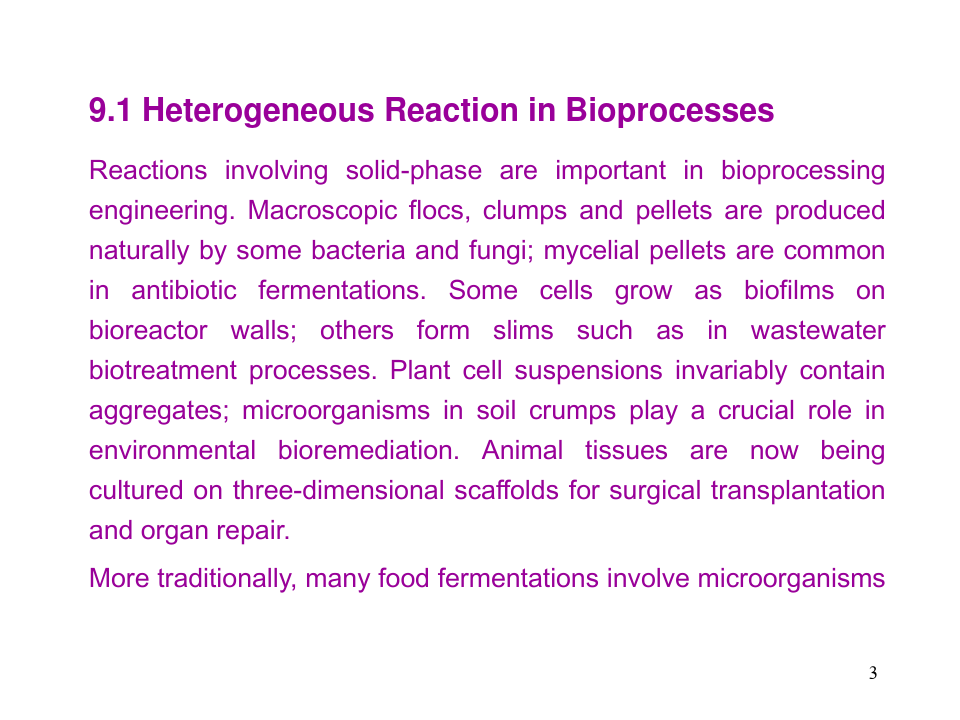 生物反应工程英文课件：Chapter 9   Heterogeneous Reactions