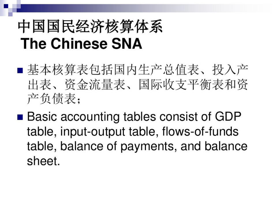 chineseSNA中国国民经济核算体系