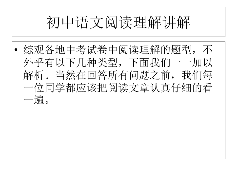 初中语文阅读理解讲解精品PPT课件