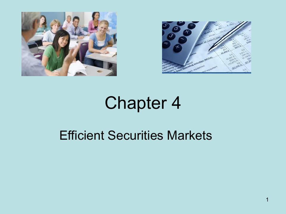 财务会计理论Efficient Securities Markets