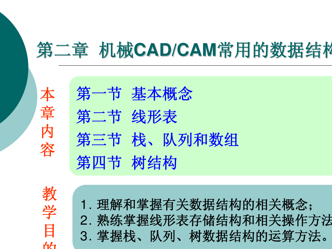 第二章 机械CAD、CAM常用的数据结构