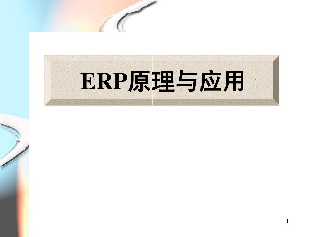 ERP原理与应用ppt课件