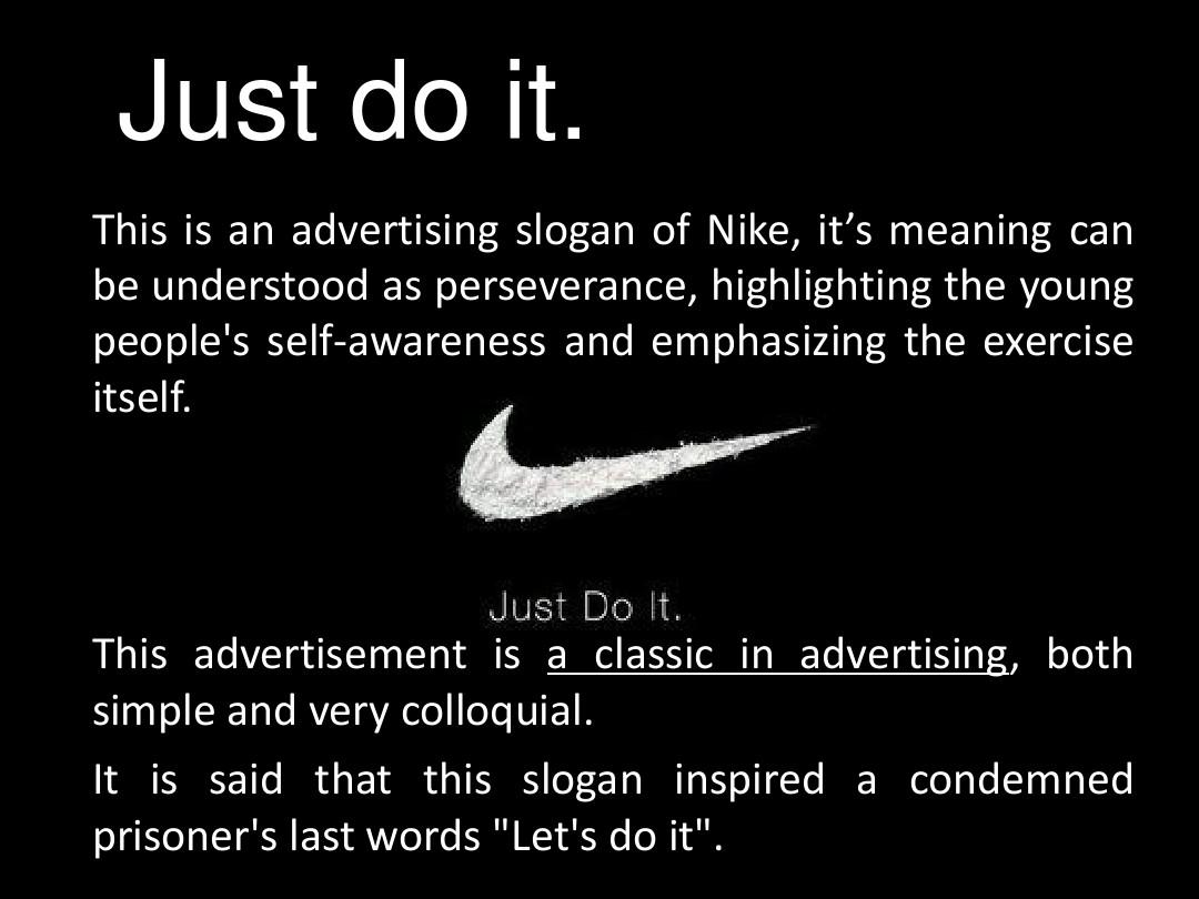 Advertising slogan广告标语