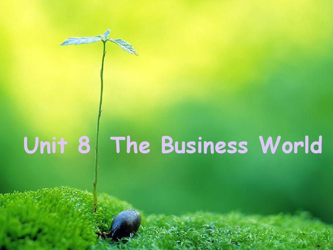 中职英语课件 Unit 8 The Business World