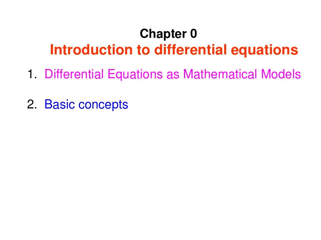 Chapter 0 Ordinary Differential Quations