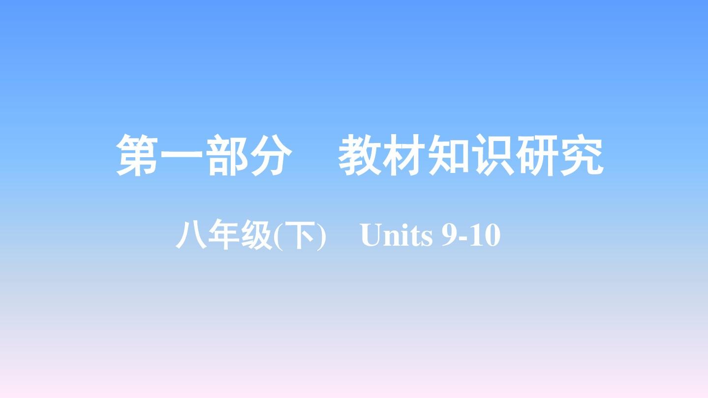 2019年贵州中考英语一轮复习-八年级(下)  Units9-10课件