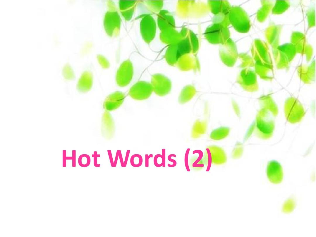 英语新闻热词hot words(2)