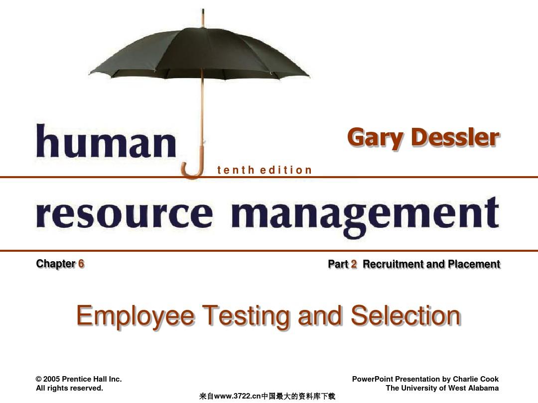 [英文版]人力资源管理概论-Employee Testing and Selection(ppt 50页)