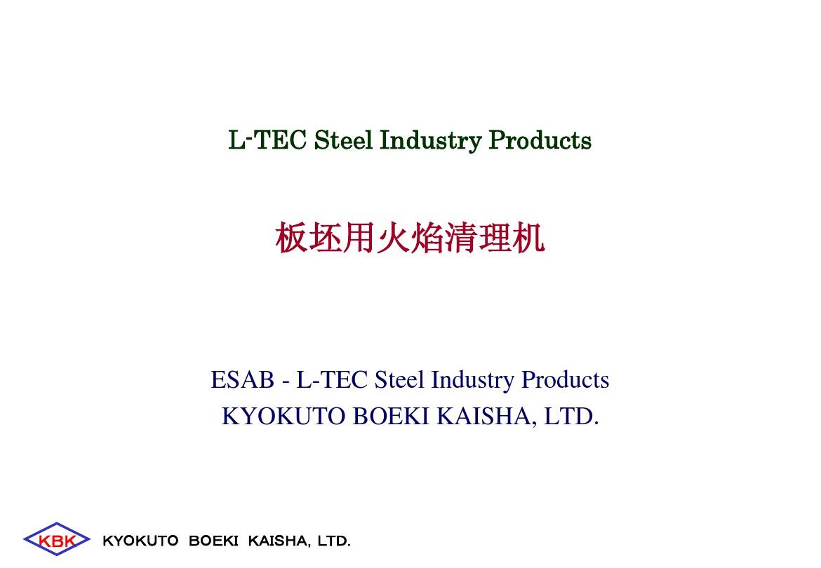 L-TEC Steel Industry Products 板坯用火焰清理机