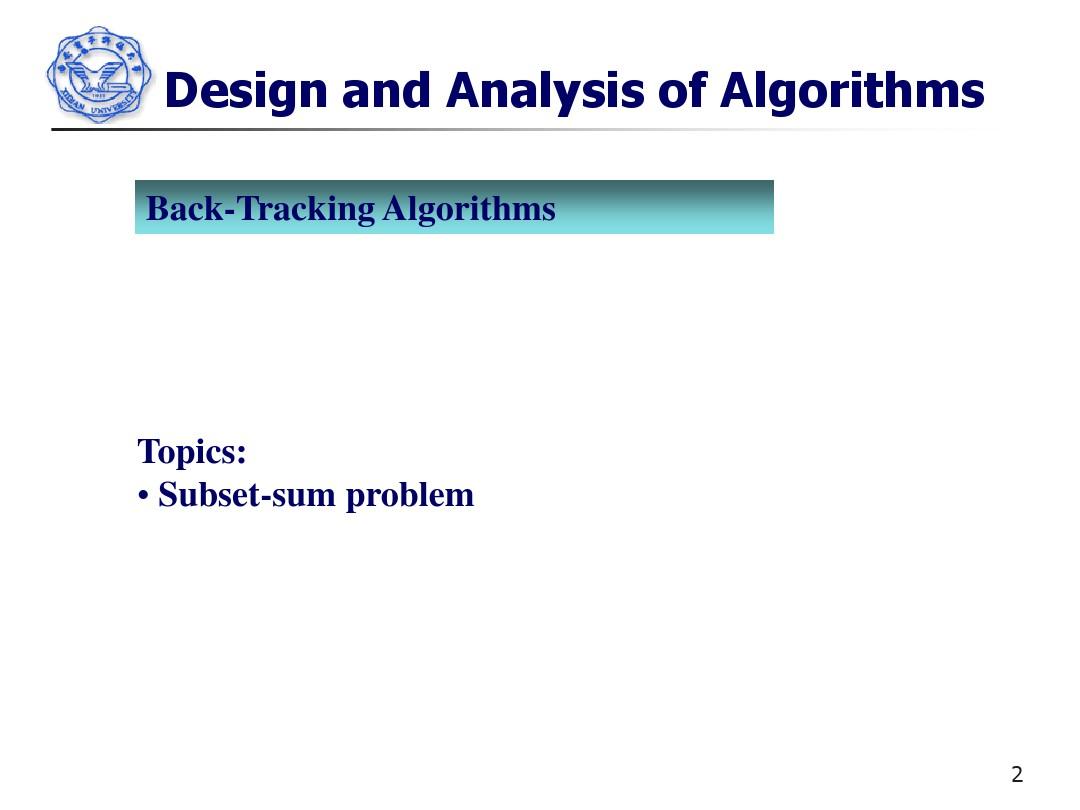 Let15-Back Tracking Algorithms II