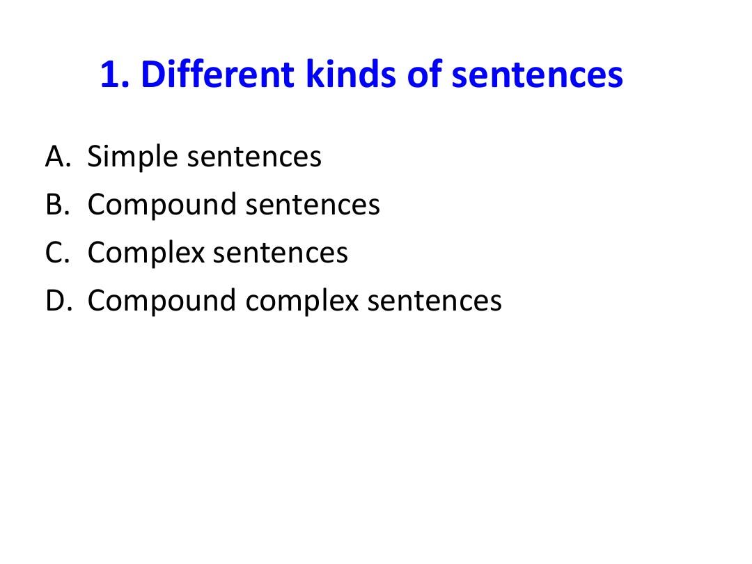 Different kinds of sentences英语写作