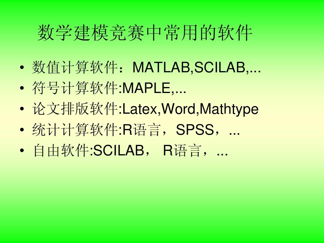 第二讲 MATLAB软件及其在数学建模竞赛中的应用(上)