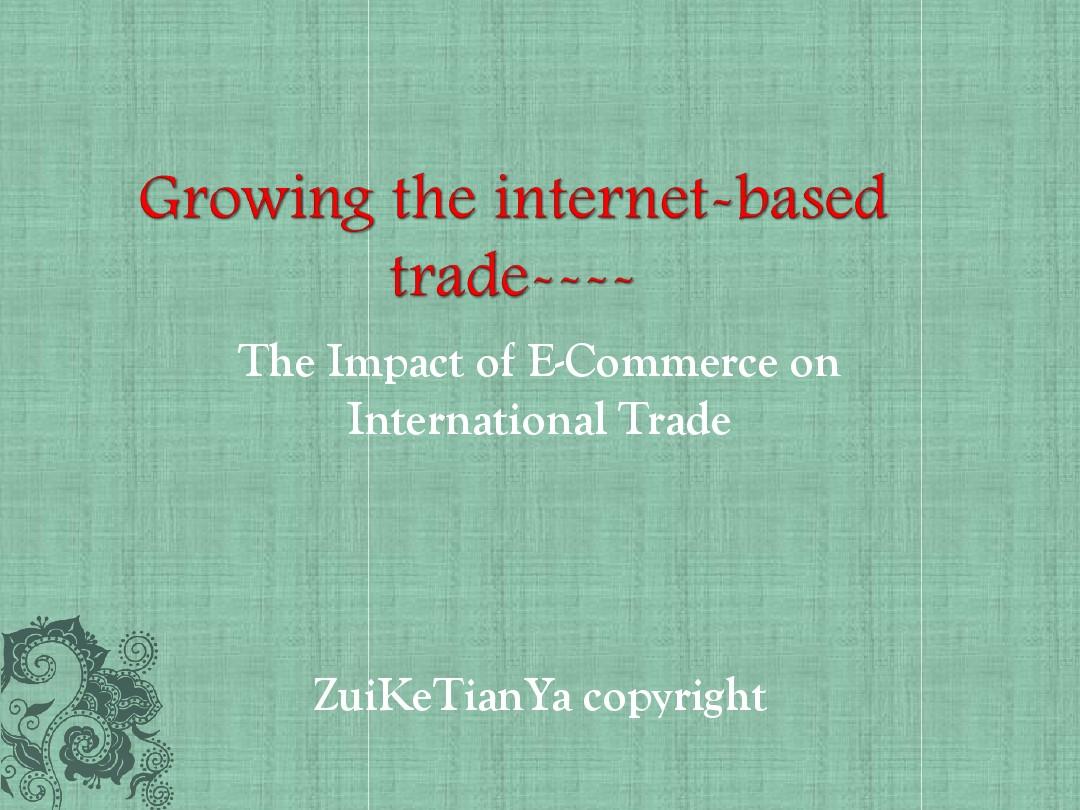 The Impact of E-Commerce on international trade