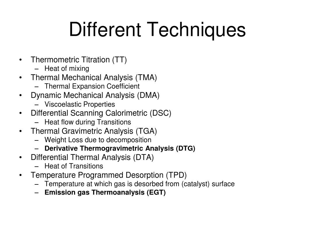 Thermal Analysis