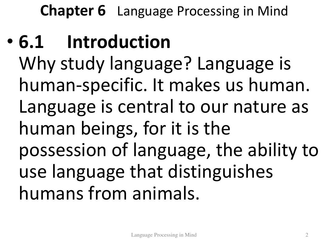 胡语言学教程课程课件 第六章Chapter 6
